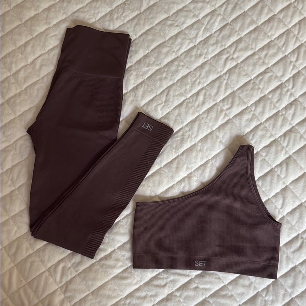 SET Activewear One-Shoulder Top and Leggings